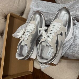 Steve Madden Metallic Silver Women's Sneakers